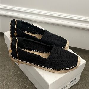 New Stella McCartney Black Espadrille Flats size 5